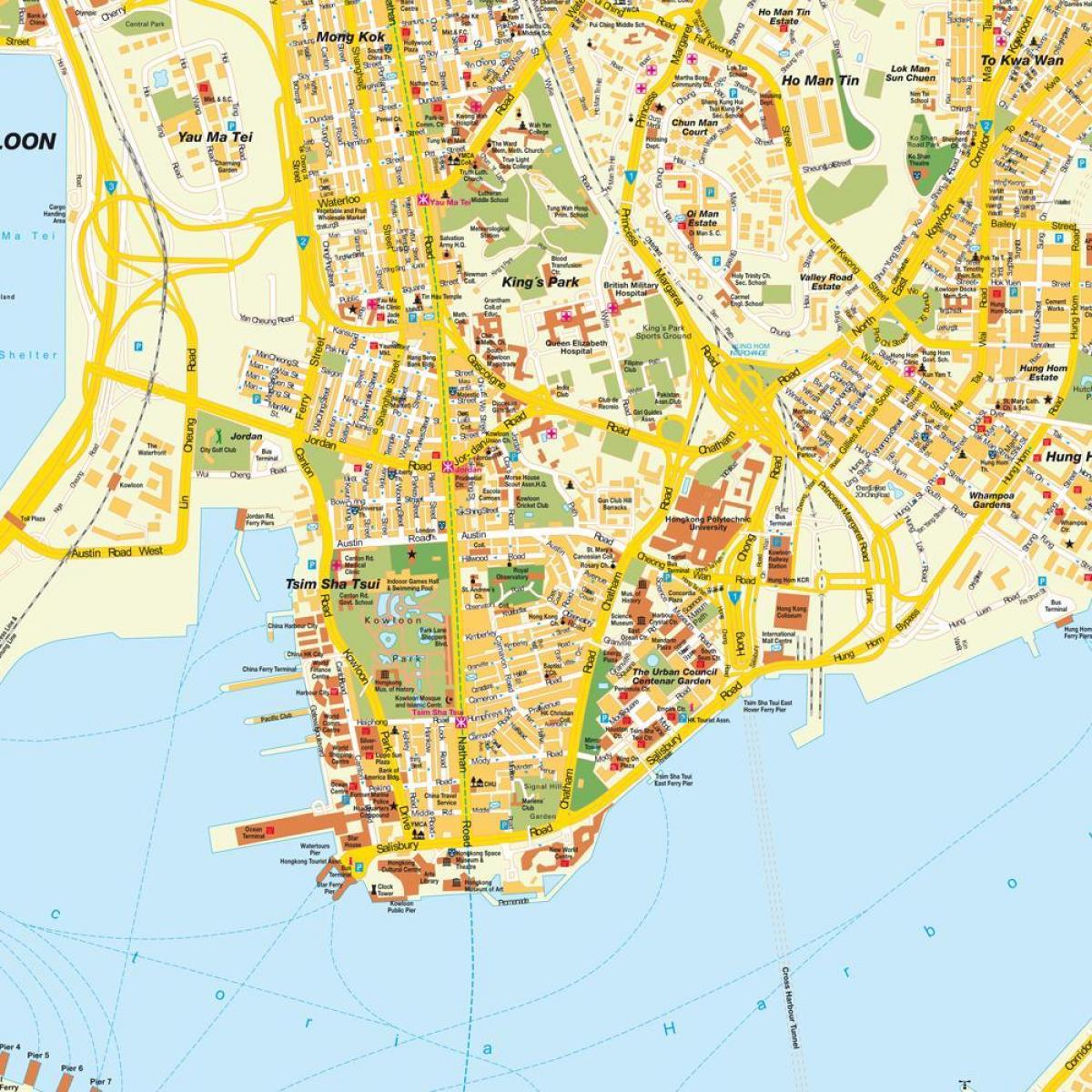 नक्शे के कॉव्लून, हांगकांग