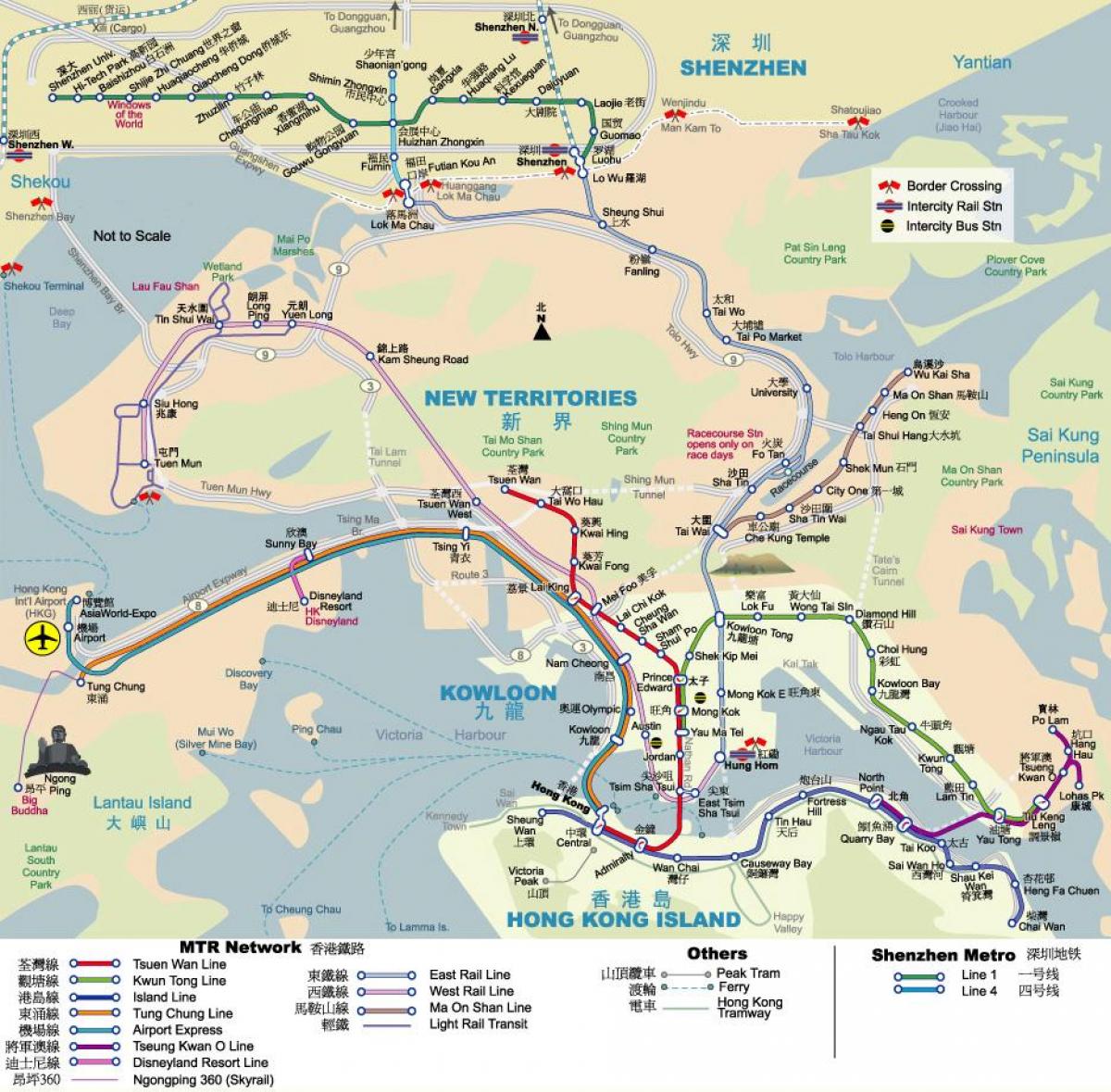 कोलून टोंग एमटीआर स्टेशन का नक्शा