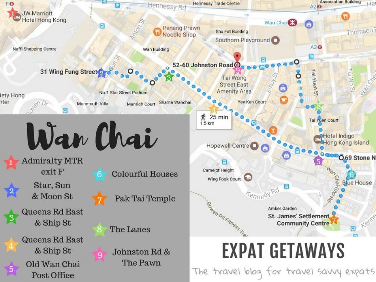 नक्शे के Wanchai, हांगकांग