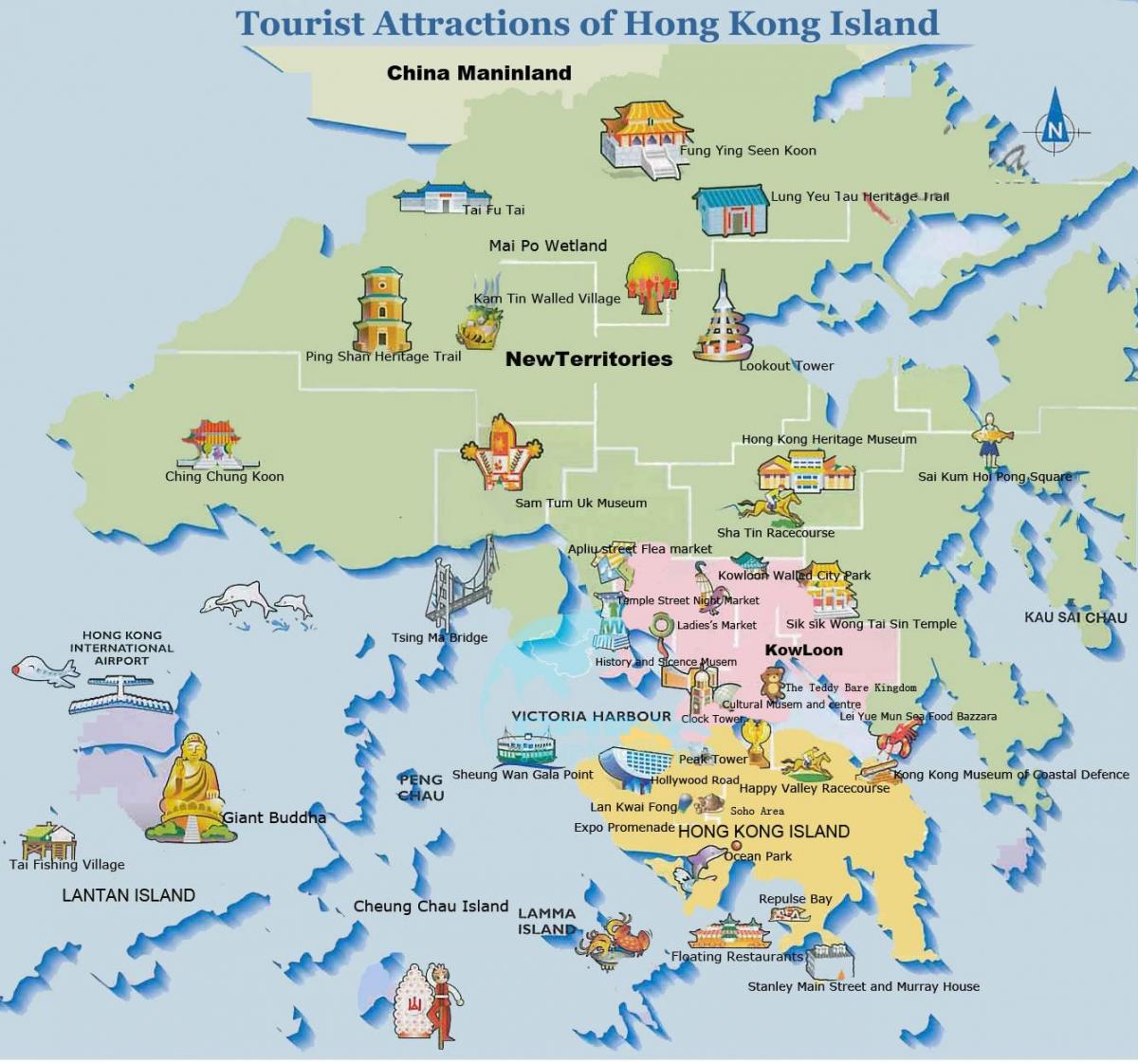 पीक हांगकांग का नक्शा