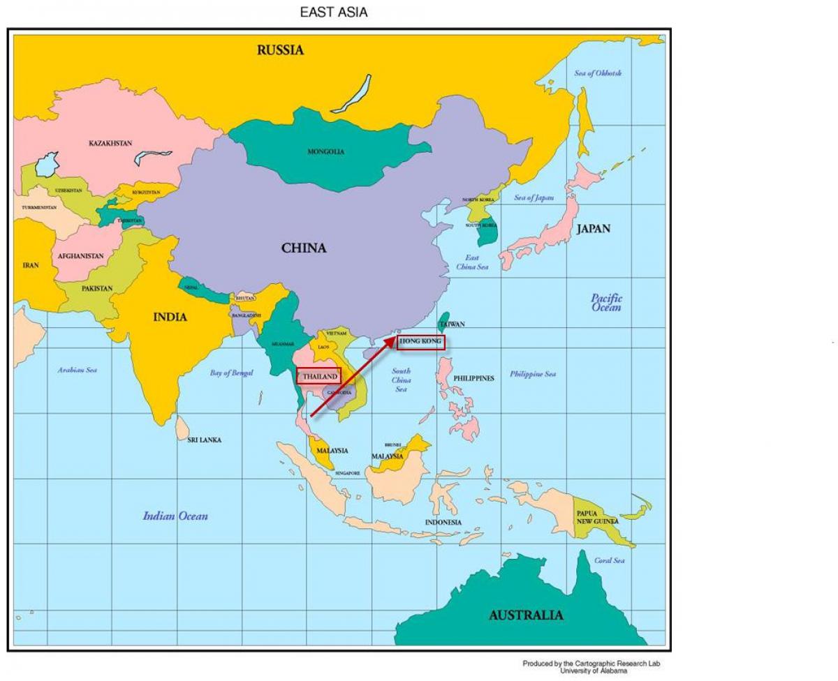 हांगकांग में एशिया के नक्शे