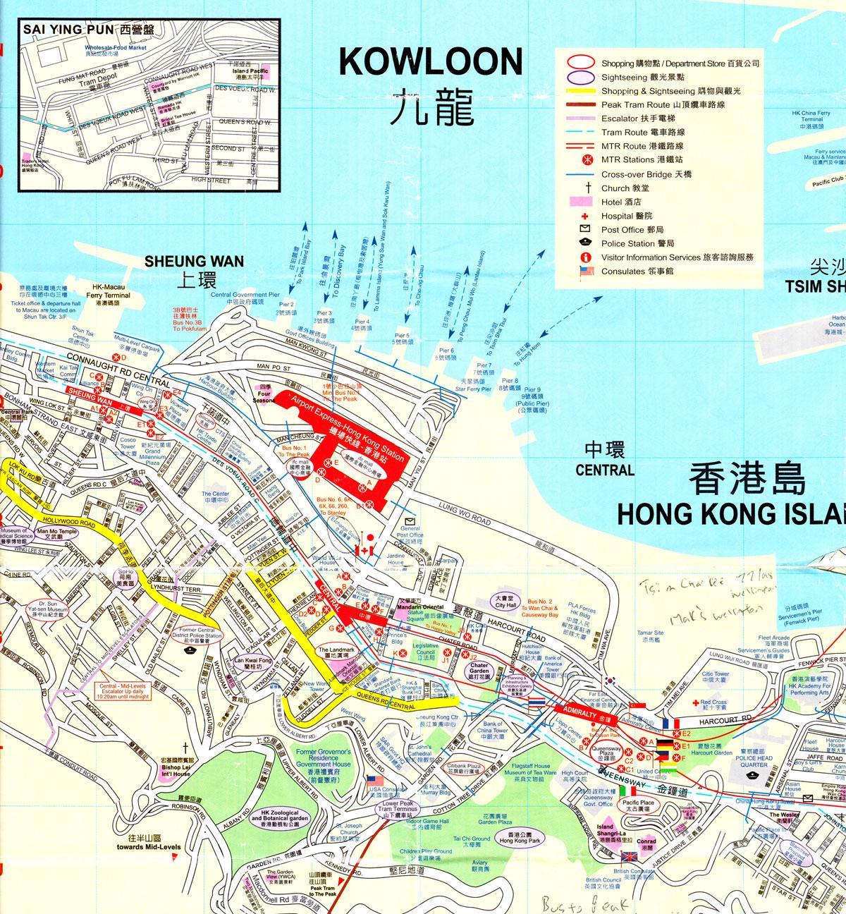के बंदरगाह हांगकांग का नक्शा