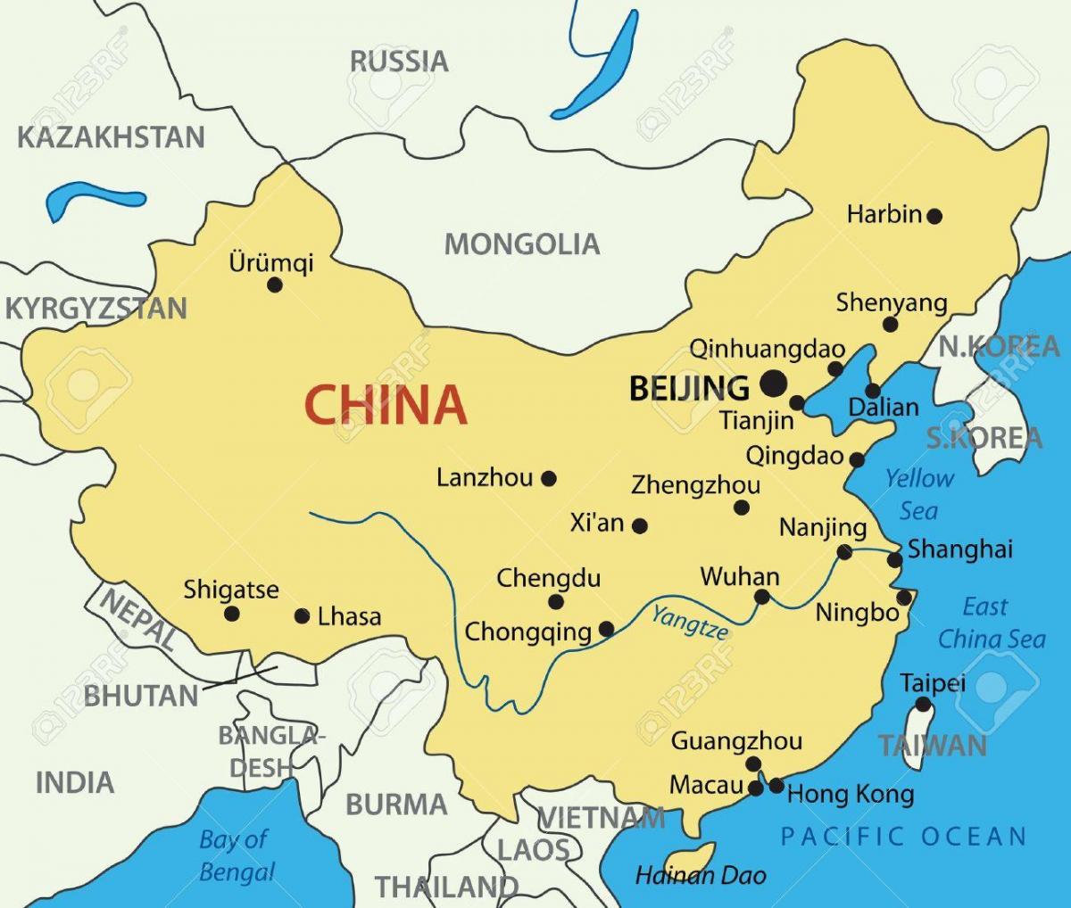 नक्शे के साथ ताइवान और हांगकांग