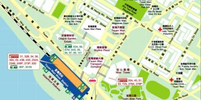 Tsuen वान पश्चिम स्टेशन का नक्शा