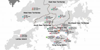 नक्शा हांगकांग के जिलों