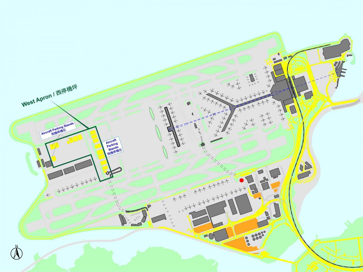 हांगकांग अंतरराष्ट्रीय हवाई अड्डे का नक्शा