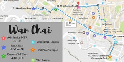 हांगकांग के वान चाई नक्शा
