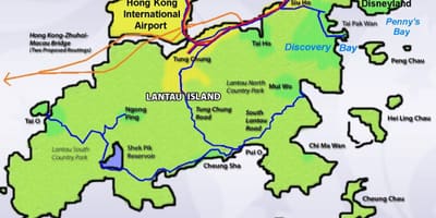 Lantau द्वीप हांगकांग का नक्शा